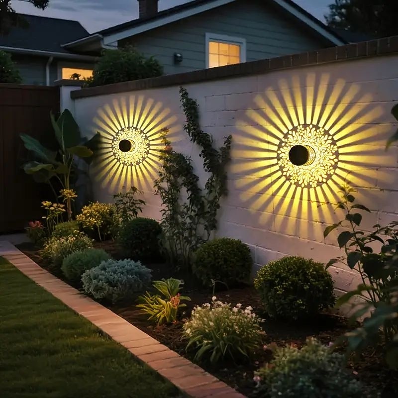 2/4 PCS Solar Powered Peony Shaped Garden Wall Light Outdoor Waterproof Fence Light for Wedding Holiday Yard Pathway Backyard Walkway Porchboard Fence Decoration 2026 - $32.99 –P2