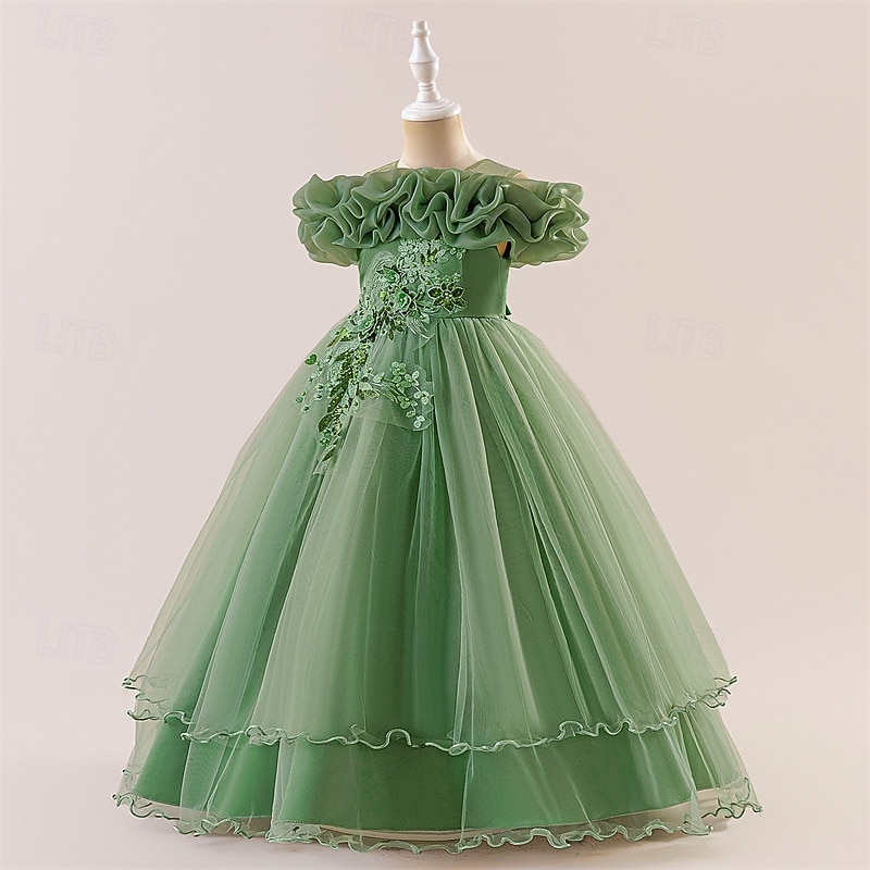 Lapset Tyttöjen Mekko Juhlamekko Yhtenäinen väri Hihaton Muodollinen Suoritus Erikoistilaisuus Pitsi Silmukka Muoti Päivittäin Prinsessa Polyesteri Maxi Juhlamekko Kellomekko Tyllimekko Kesä Kevät 4 2026 - $47.99 –P26