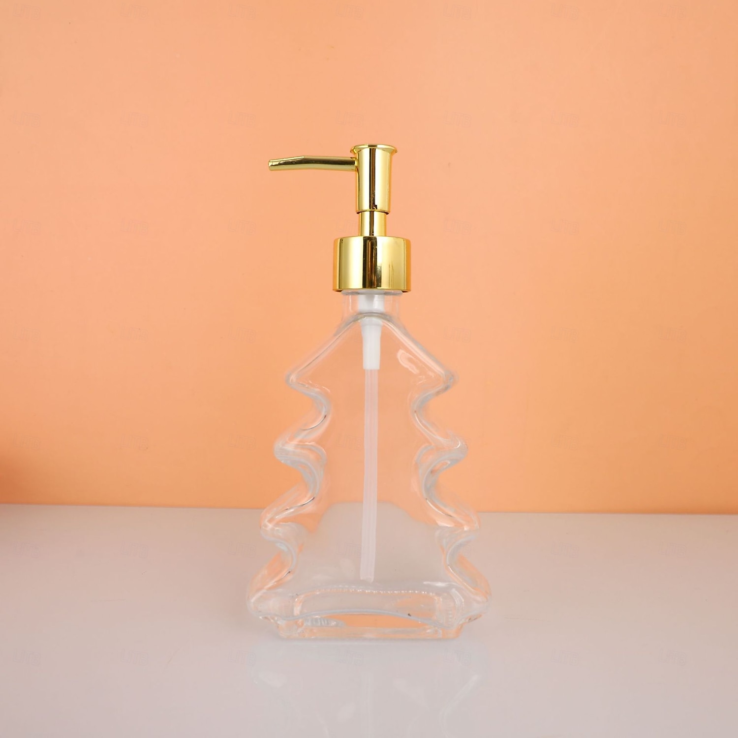 Glass Christmas Tree Hand Pump Dispenser Bottle - 300ml Red/Green Reusable Travel-Sized Soap/Lotion/Cleanser Container with Golden Reindeer Snowflake Design for Kitchen, Bathroom, Office - Durable 2026 - $6.99 –P12