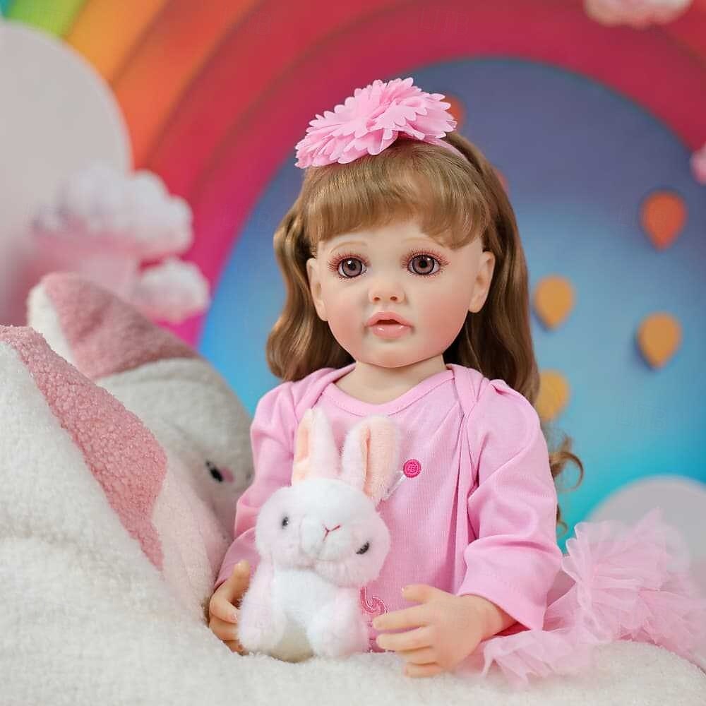 Reborn Baby Dolls - 22 Inch Soft Body Realistic Baby Doll Girl Lovely Awake Blond Hair Girl Bebe Reborn de Silicona Real Life Baby Dolls with Gift Box for Kids Age 3 Collectors Christmas Gift 2025 - $166.99 –P7