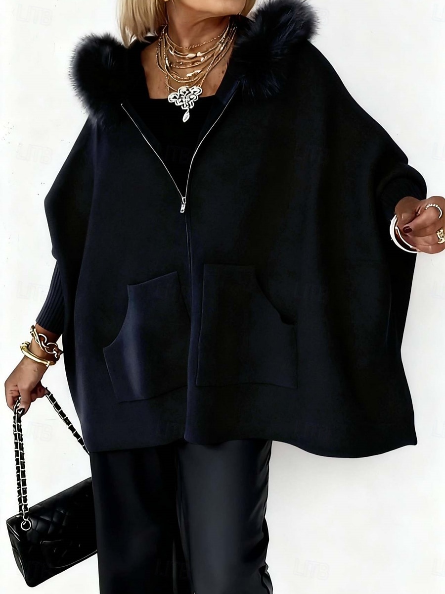 Per donna Cappotto Invernale Giacca con Cappuccio Confortevole Traspirante Cerniera Tasca Collo in Pelliccia Casual Semplice Vacanza Streetwear Casuale Abbigliamento quotidiano Cerniera Lungo Con del 2026 a $44.99 –P6