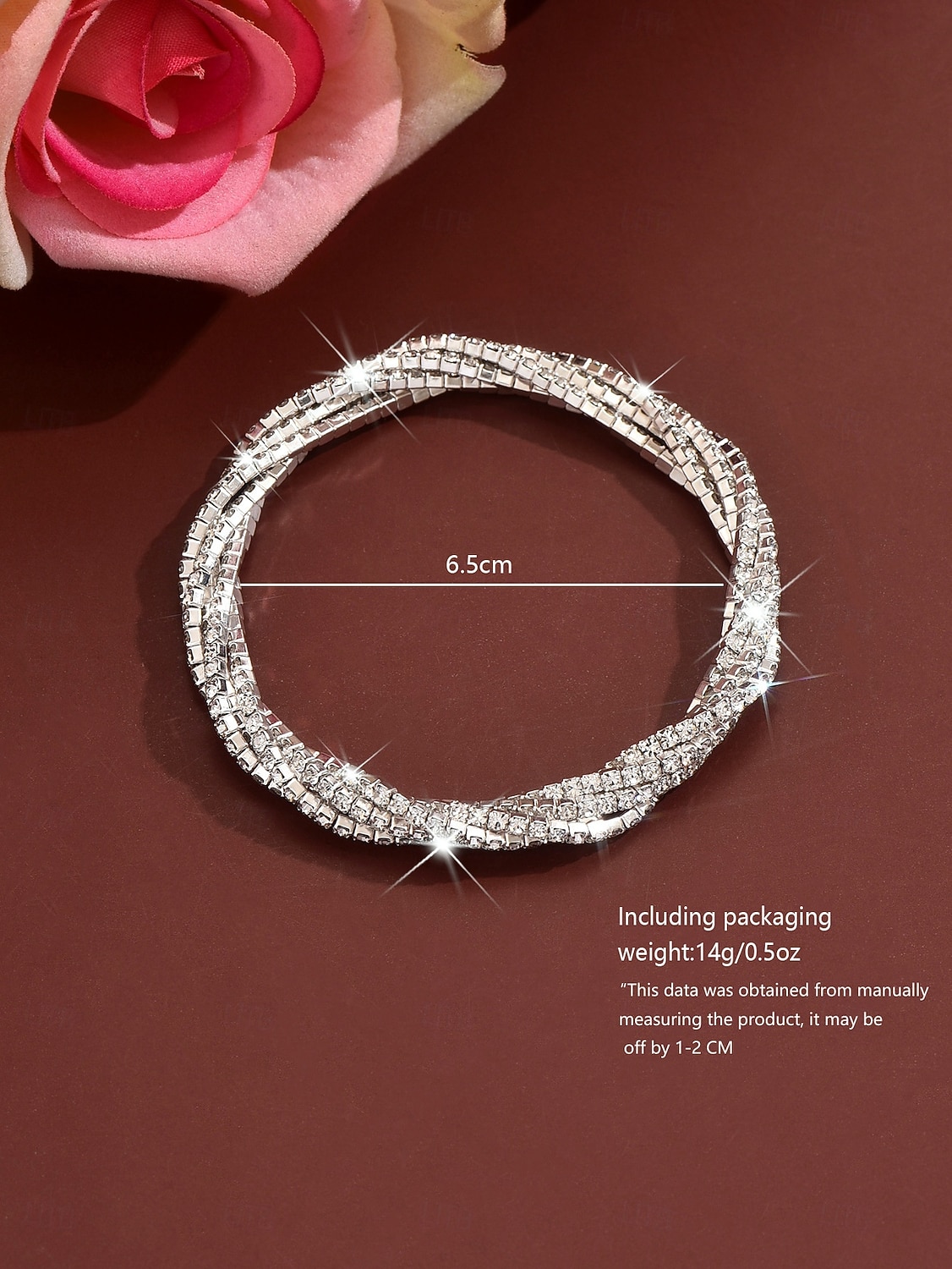 Women's Gold & Silver Rhinestone Bracelet Set - Sparkling Dual-Tone Crystal Bangles, Elegant Party Jewelry for Evenings, Proms & Special Events 2026 - BHD 5.96 –P1