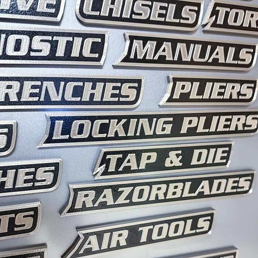 12 kappaleen pakkaus magneettisia työkalupakkietikettejä, 3D-tulostettuja työkalupakkietikettejä, yleisiä työkalupakkien järjestelytarvikkeita, uudelleenkäytettäviä etikettejä teräksisille 2026 - $15.99 –P14