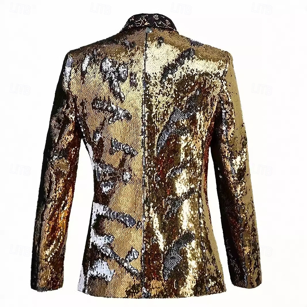 2026年 ディスコ 1980年代 テールコート プラスサイズ 長袖 ディスコ スパンコール 仮装 男性用 カーニバルコスチューム マスカレード クラブ プライドパレード プライド月間 成人 コート オールシーズン  コレクション – $77.99 –P3