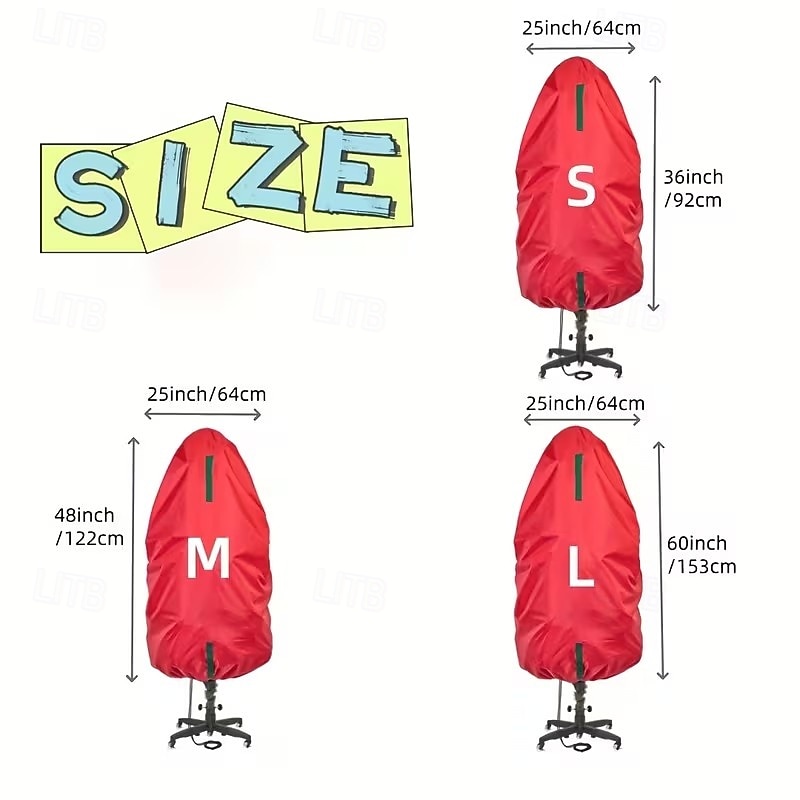 вертикальный мешок для хранения рождественских елок, легкая прочная ткань Оксфорд с завязкой на шнурке, компактное хранение для уже освещенных елок и фигурно подстриженных деревьев, удобный органайзер 2025 - $32.99 –P2