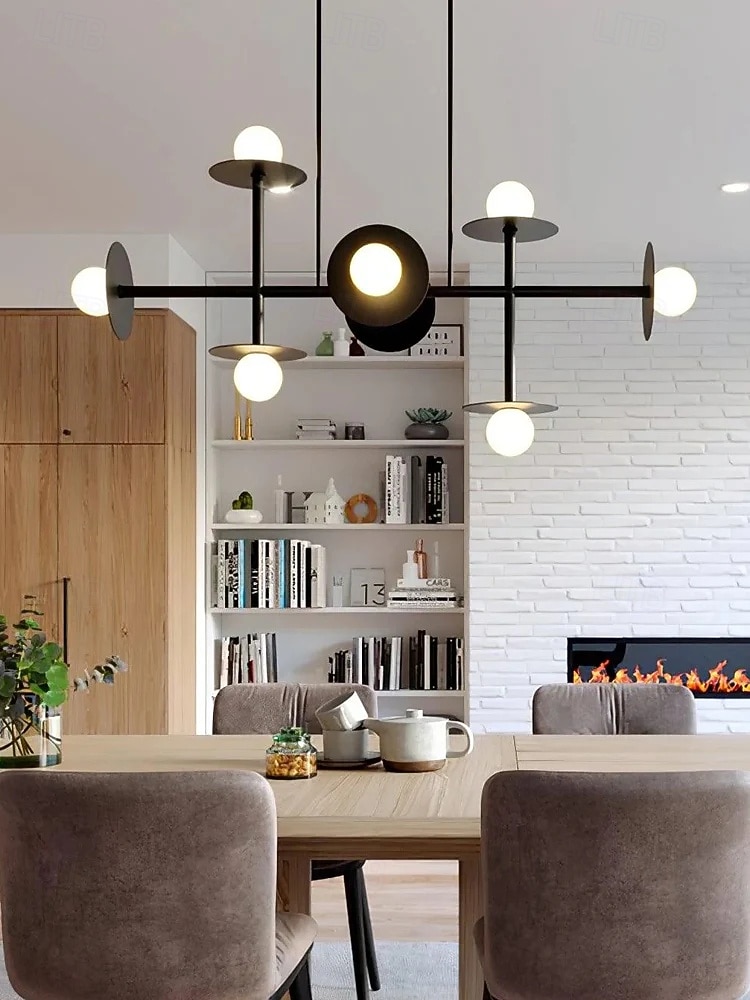 светодиодный подвесной светильник линейная люстра на 8 ламп 110-240 В 2026 - $403.19 –P4