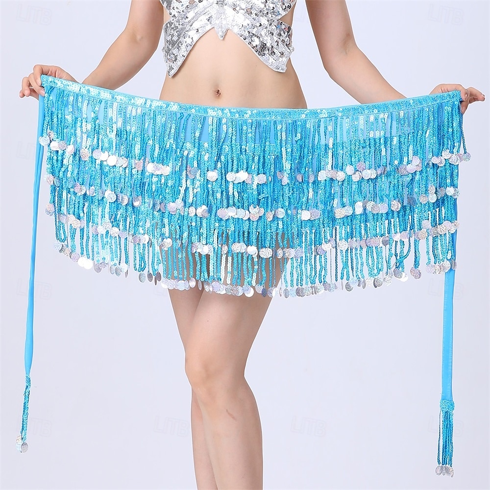 Gonna di Paillettes Samba Dancewear Gonna Sparkly con Frange Gonna Glitter da Danza del Ventre Scarf Hip per Carnevale Festival Festa Costume di Performance del 2026 a $31.99 –P3