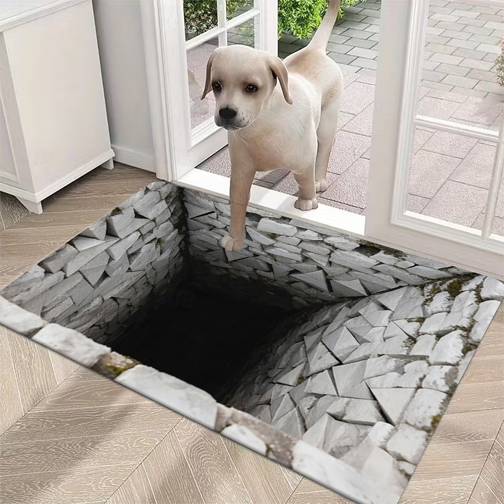 3D Optical Illusion Doormat Visual Trap Floor Mat Non Slip for Doorway Entryway Bathroom Kitchen Indoor Outdoor Diatomaceous Earth Quick Dry Absorbent 20 x 31 inch 2026 - $17.49 –P9