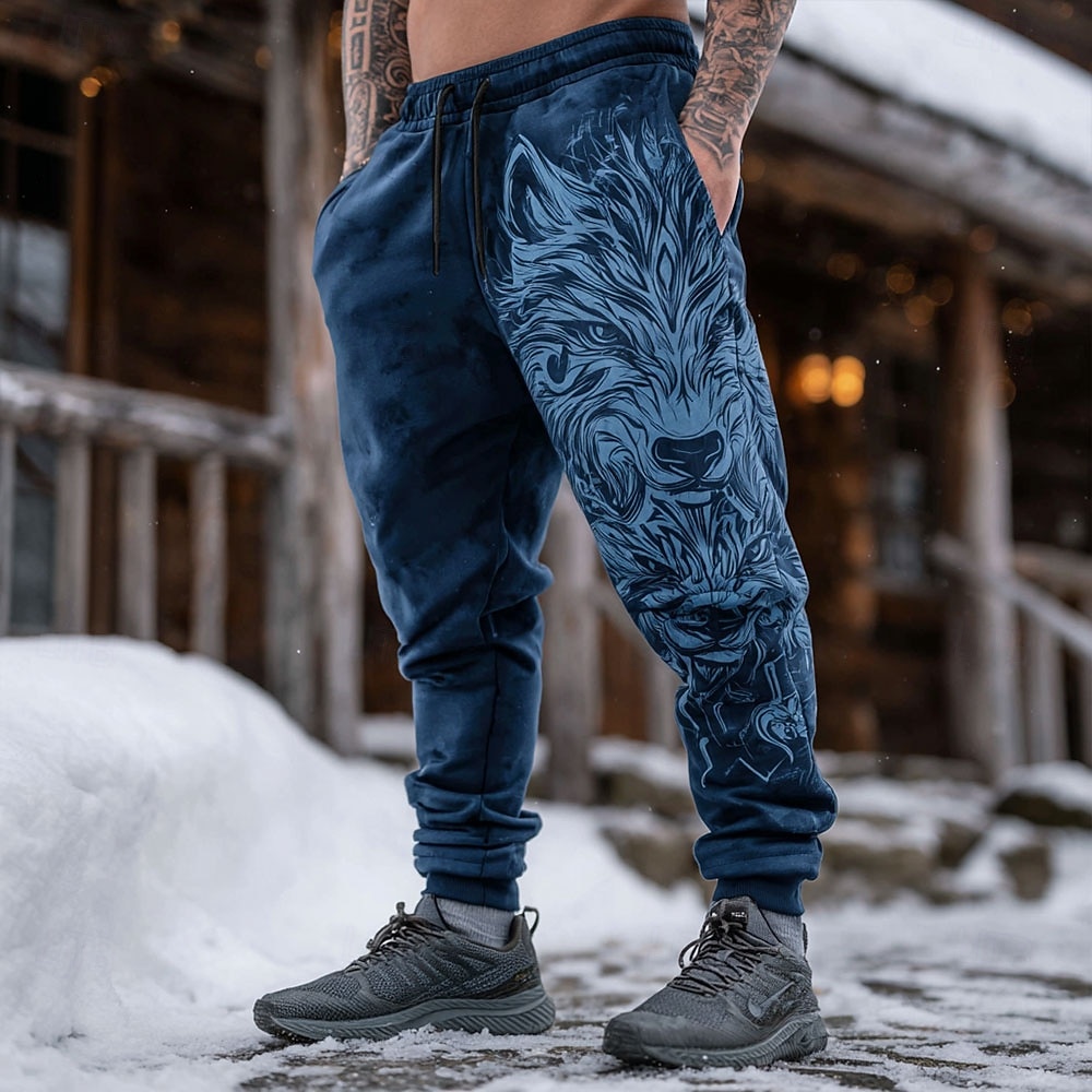 Homme Animal Loup Viking Joggings Pantalon Jogger Pantalons Taille Moyenne Taille élastique à cordon Vintage Rétro Extérieur Camping & Randonnée Chasse Pantalon de survêtement athlétique avec poches de 2026 ? $24.99 –P3