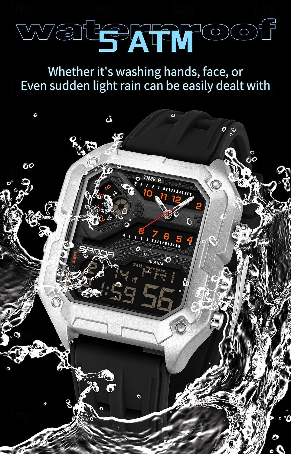 SANDA 6278 Brand Fashion Men's Electronic Watch Multifunction Alarm Clock Luminous Calendar Sports Digital Watches 2026 - $47.99 –P14