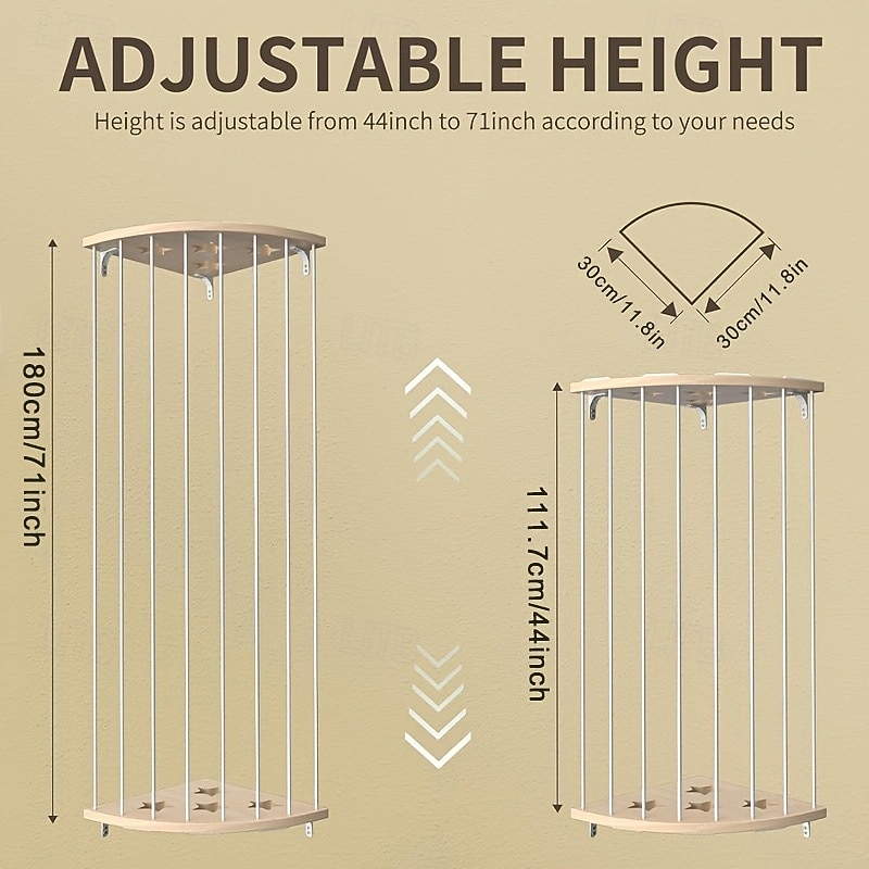 Угловая деревянная стойка для хранения мягких игрушек с рисунком в виде звезд, регулируемая длина, большая подвесная стойка для хранения мягких игрушек, подходит для игровых комнат в детских садах, 2026 - $36.99 –P3