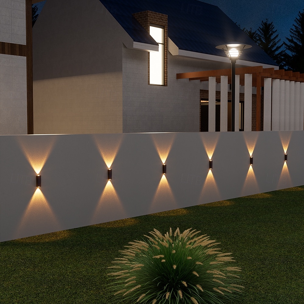 Conjunto de 4 luminárias solares de parede para exterior, à prova d'água, para pátio, jardim, varanda, cerca ou alpendre, ideais para decoração de Natal e feriados. de 2026 por $32.99 –P12