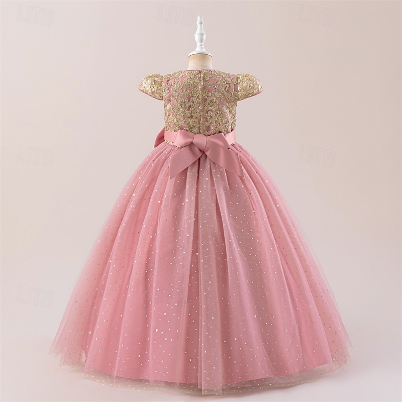Enfants Fille Robe Robe de Soirée Couleur Unie Sans manches Formel Performance Occasion Spéciale Noeud de cravate Mode Quotidien Princesse Polyester Maxi Robe de Soirée Robe évasée Robe en Tulle Ét de 2026 ? $45.99 –P3