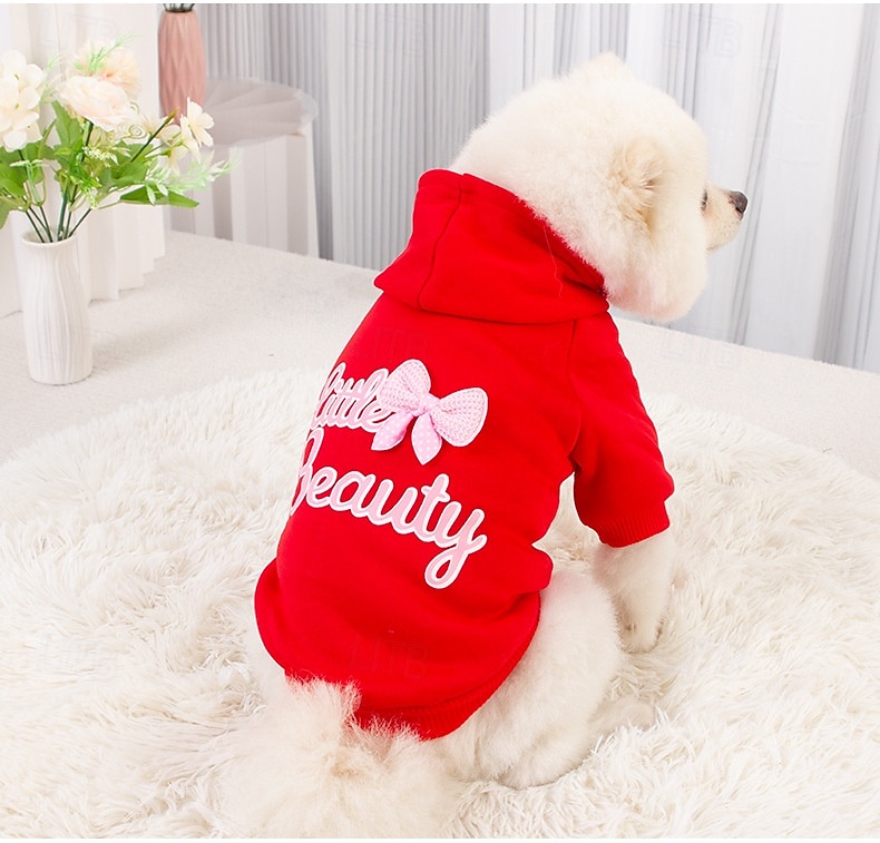 Small Dog Pink Hoodie - Little Beauty Pet Sweatshirt with Bow Accent - Great Gift for Dogs 2026 - $13.99 –P4