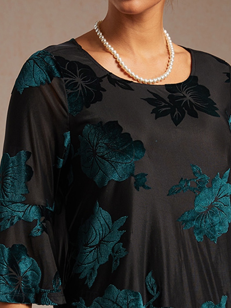 Bluze elegante din catifea pentru femei, cu mâneci fluturate, guler rotund, pentru invitați de nuntă, verde, pentru zi, primăvară, toamnă, iarnă, vară 2025 - $58.99 –P3