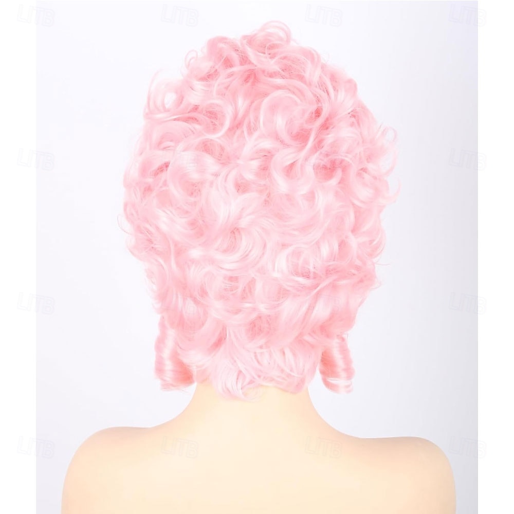 Rózsaszín púderes méhkas drag queen paróka nőknek lányos bouffant barokk reneszánsz paróka rövid göndör 2026 - $24.99 –P5