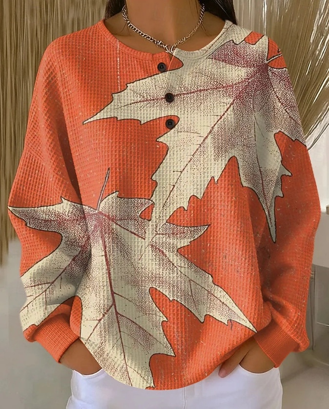 Жен. Пуловер Толстовка Графика Геометрический принт Элегантный стиль Мода Для офиса Длинный рукав Вырез под горло Обычные топы Дом Офис Для улицы Пуговицы Белый Розовый Оранжевый Зеленый 2025 - $29.99 –P1