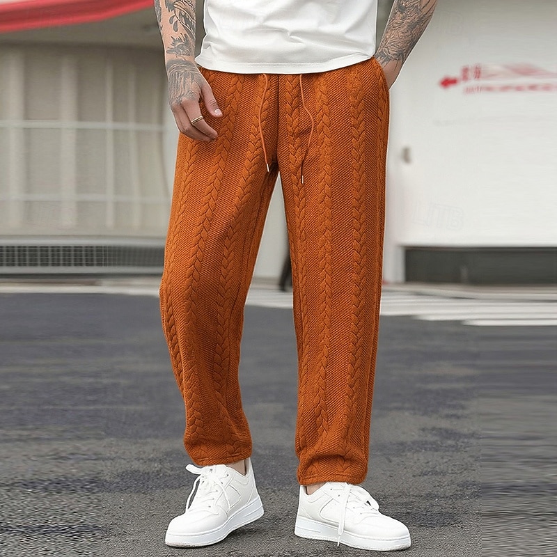 Per uomo Pantaloni da tuta Pantaloni Pantaloni della tuta a gamba dritta Pantaloni della tuta con fondo aperto Jacquard Coulisse Elastico in vita Semplice Traspirante Lunghezza intera Sport del 2026 a $21.99 –P2