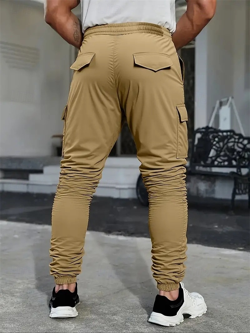 Per uomo Pantaloni Cargo Pantaloni Coulisse Multi-tasche Semplice Indossabile All'aperto Quotidiano Campeggio & Escursionismo Moda Classico Nero Verde militare del 2026 a $24.99 –P2