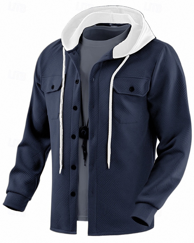 Homme Veste Légère Veste Décontractée Veste à Capuche Extérieur Occasionnel Avec Poches Automne Hiver Bloc de Couleur Streetwear Quotidien À capuche Régulier Noir Blanche bleu marine Kaki Grise Veste de 2026 ? $33.99 –P2
