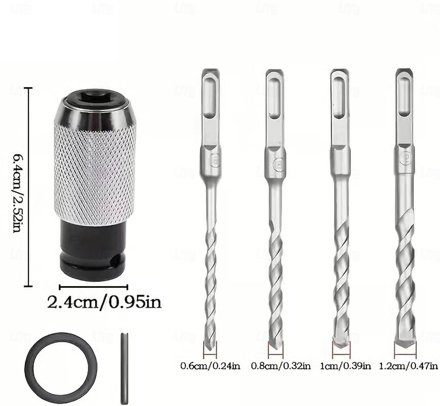 set di utensili adattatori per martello perforatore portatile con 2/3/4 punte per trapano a percussione - testa di conversione per chiave elettrica, anticorrosione &antiruggine, ideale per progetti di del 2026 a $15.99 –P16