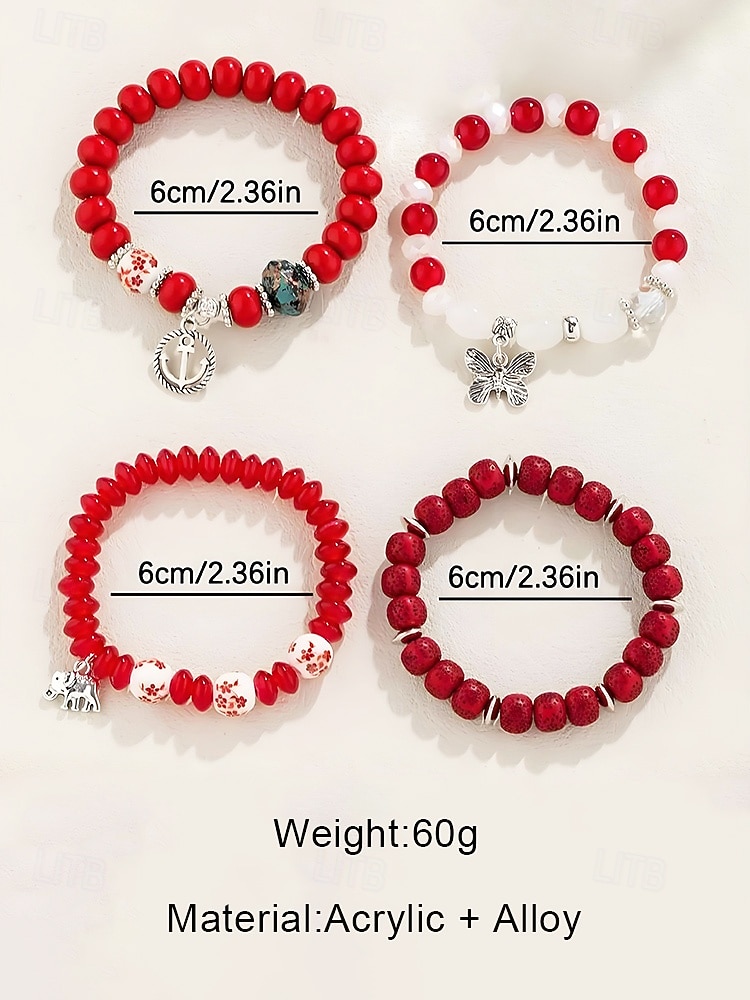 Women's Christmas Bohemia Acrylic Bead Bracelet Set - Multicolor Design with Charms, Perfect Holiday Gift for Women, Festive and Stylish Accessory for Casual Wear and Parties 2026 - $7.99 –P10