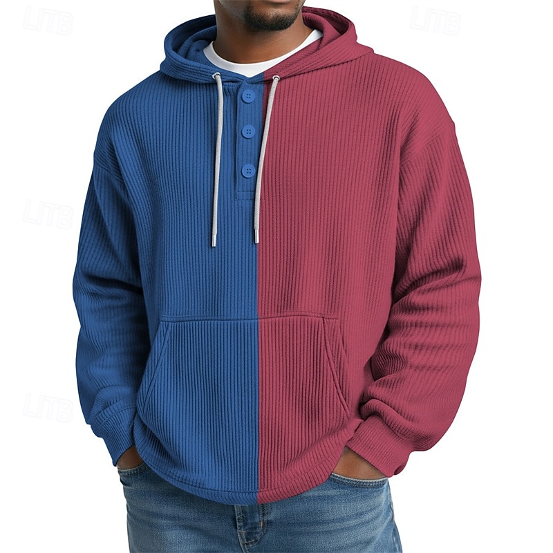 Per uomo Felpa con cappuccio Maglione Blu Verde chiaro Rosa Blu Reale Viola Con Cappuccio Blocco di colori Tasca Sport & Outdoor Casuale Quotidiano Stampa 3D Streetwear Abbigliamento Sportivo Casual del 2026 a $30.99 –P3
