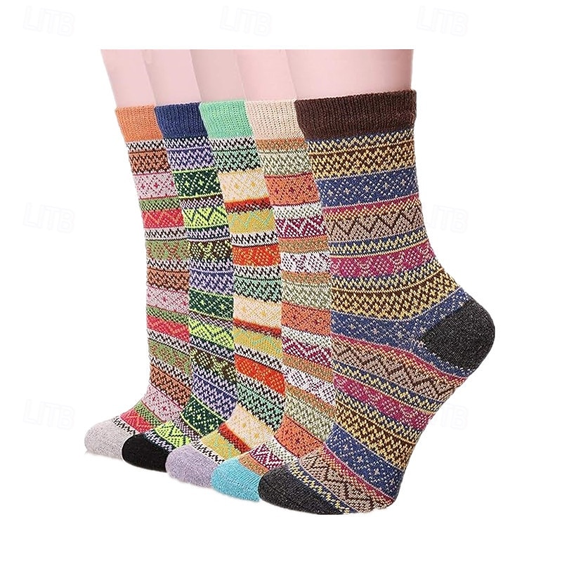 Wollen Sokken voor Vrouwen Valentijnsdag Cadeaus voor Moeder Vrouwen Haar Sinterklaas Cadeaus Bot Warm Zachte Crew Sok voor Winter Wandelen 2026 - $13.99 –P5