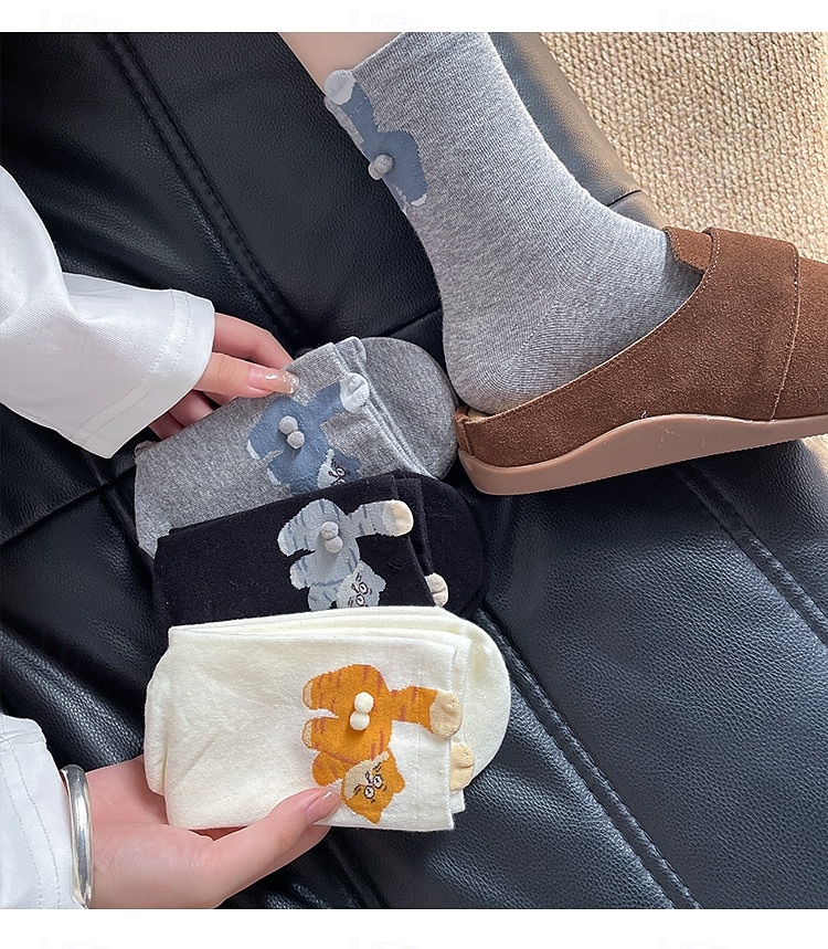 забавные носки с мультяшными котами, детские носки средней длины, носки с милыми животными, женские носки 2026 - $9.99 –P1