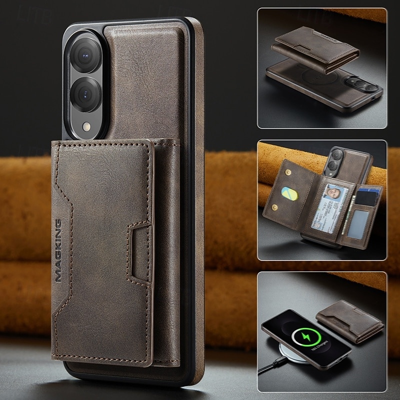 telefone Capinha Para Samsung Galaxy S25 Ultra Plus S25 Edge S24 Ultra Plus S23 Ultra Capa para Cartão Wallet Com Suporte Antichoque Retro Couro PU de 2025 por $21.99 –P11