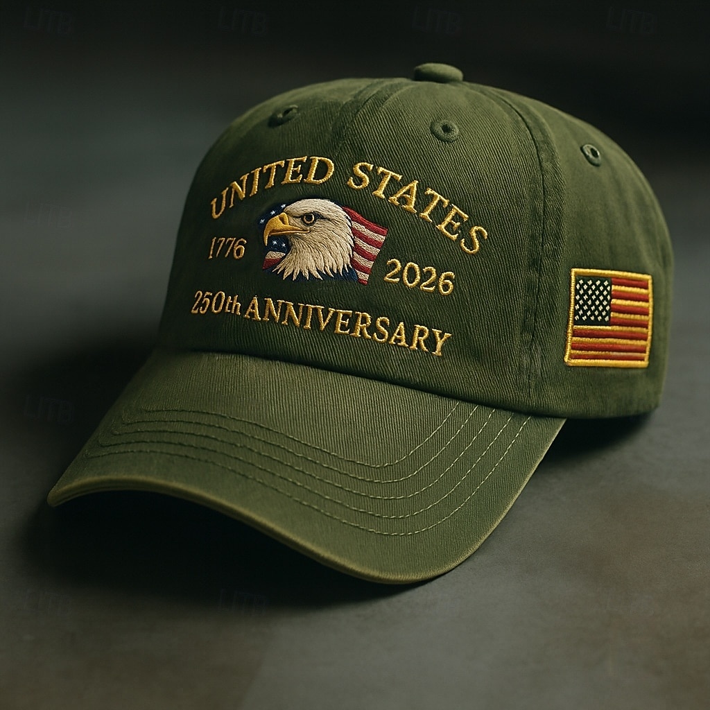250th Anniversary USA Hat United States Baseball Cap 250 Year American Anniversary Hat Eagle Patriotic Embroidery 2025 - $8.49 –P4