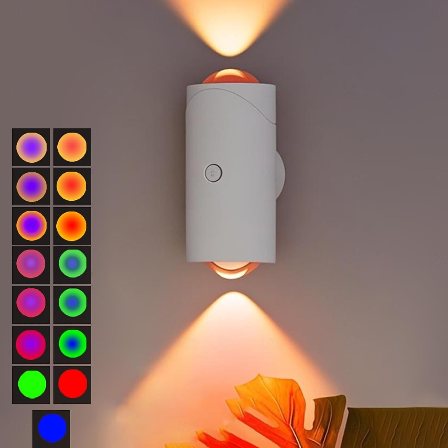 Draadloze LED-wandlamp met 7 kleuren, bewegingssensor voor binnen, wandlampen met oplaadbare batterij van 1500 mAh voor slaapkamer, nachtkastje, gang, binnenplaats, deuropening 2026 - $16.49 –P1