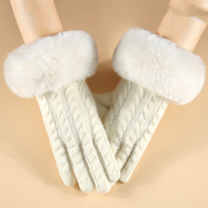 Women's 1 Pair Fingertips / Knitted Gloves Active / Streetwear Gloves - Plain Full Finger 2026 - $11.49 –P6