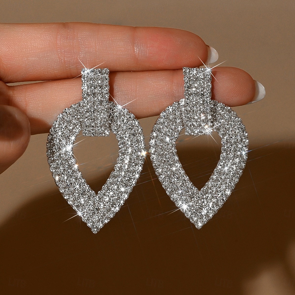 Damskie błyszczące kolczyki w kształcie łezki z kryształkami – luksusowa biżuteria kryształowa na wieczorne, efektowne imprezy 2026 - $14.99 –P4