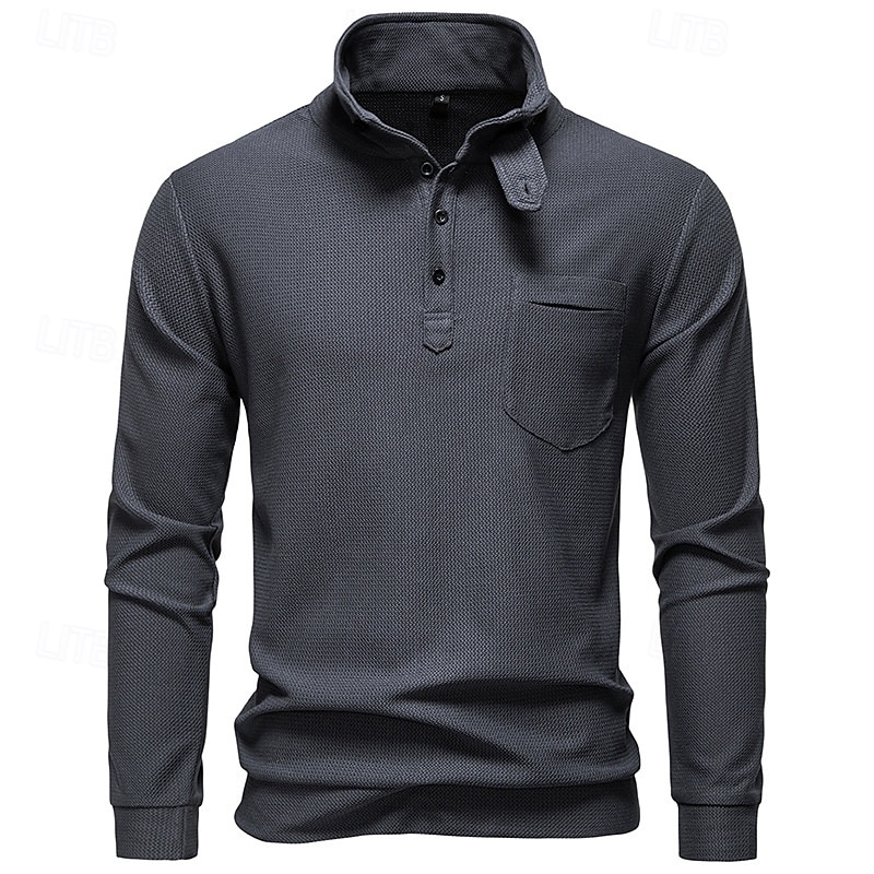 Herre Genser Svart Hvit Militærgrønn Mørkegrå Opprett krage عادي Lomme Sport & Utendørs Daglig Ferie Polyester Gatemote Grunnleggende Fritid Vår Høst Klær Gensere Gensere 2026 - $30.99 –P11