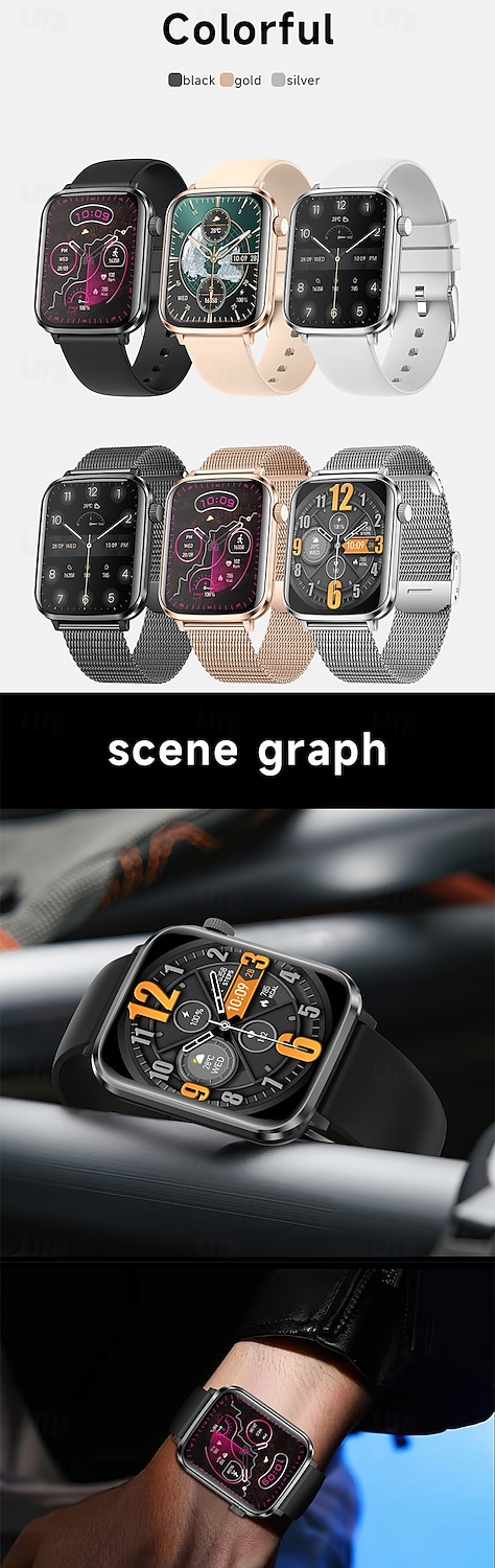 iMosi V82 Chytré hodinky 1.85 inch Inteligentní hodinky Bluetooth Krokoměr Záznamník hovorů Sledování aktivity Kompatibilní s Android iOS Unisex Hands free hovory Záznamník zpráv Krokovač IP68 37mm 2026 - $61.99 –P12