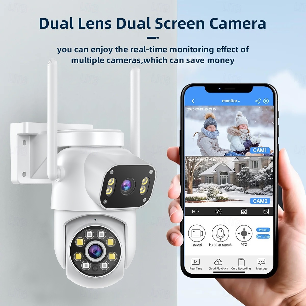 Outdoor Surveillance Camera 360 Pan-Tilt WiFi 4MP Full HD Audio/Visual Alarms & Light Motion Detection IP66-Rated Night Vision 10x Zoom Two-Way Audio SD Card/Cloud Storage Super Easy Installation 2025 - $35.99 –P1