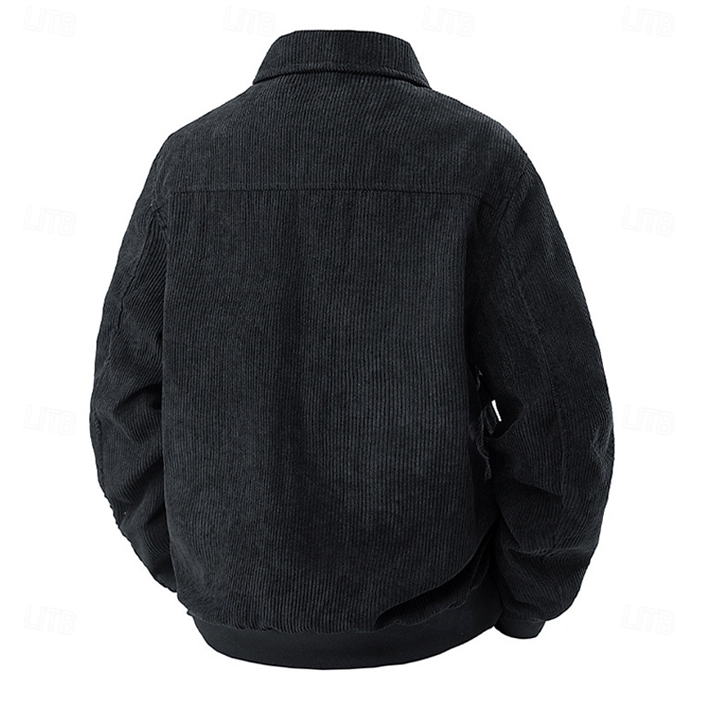 Per uomo Giacca Leggera Giacca in Velluto a Coste Giacca Casual Giacca da Lavoro Vacanza Casuale Traspirante Tasca Primavera Autunno Inverno Semplice Moda Classico Bavero Regolare Nero Cachi Verde del 2026 a $59.99 –P9