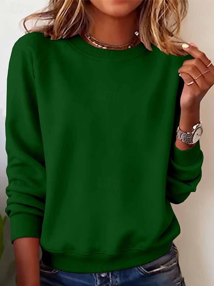 Dam Pullover-tröja Mönster Grafisk Ledigt Långärmad Rund hals Vanliga toppar Ledigt Gata Helgdag Ljusblå Svart Vit Gul Mörkrosa Vår Höst Vinter 2026 - $28.99 –P9