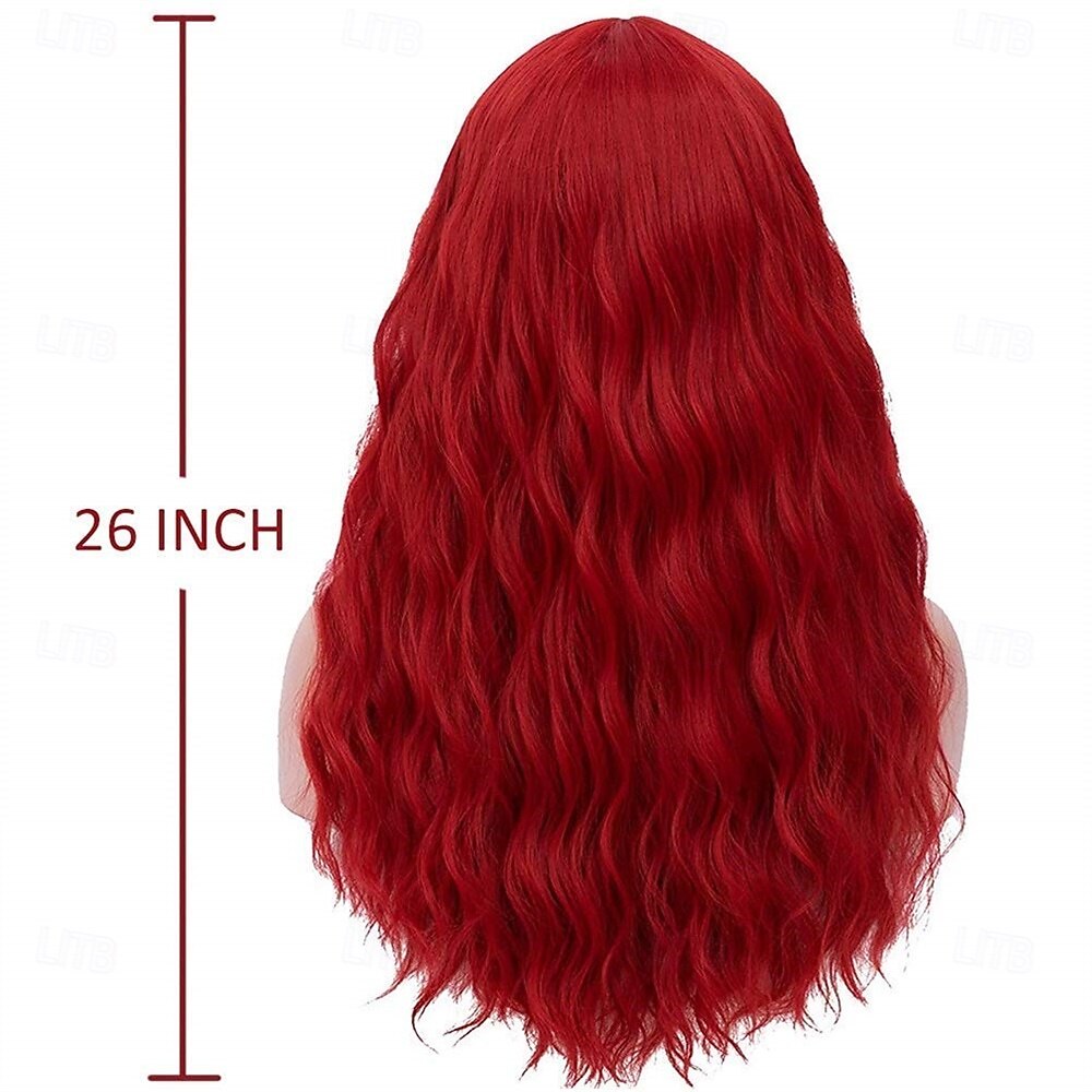 Womens Red Wig Long Curly Wavy Red Wigs Middle Part Synthetic Heat Resistant Full Wig for Carnival Festival Party 2025 - $21.99 –P4