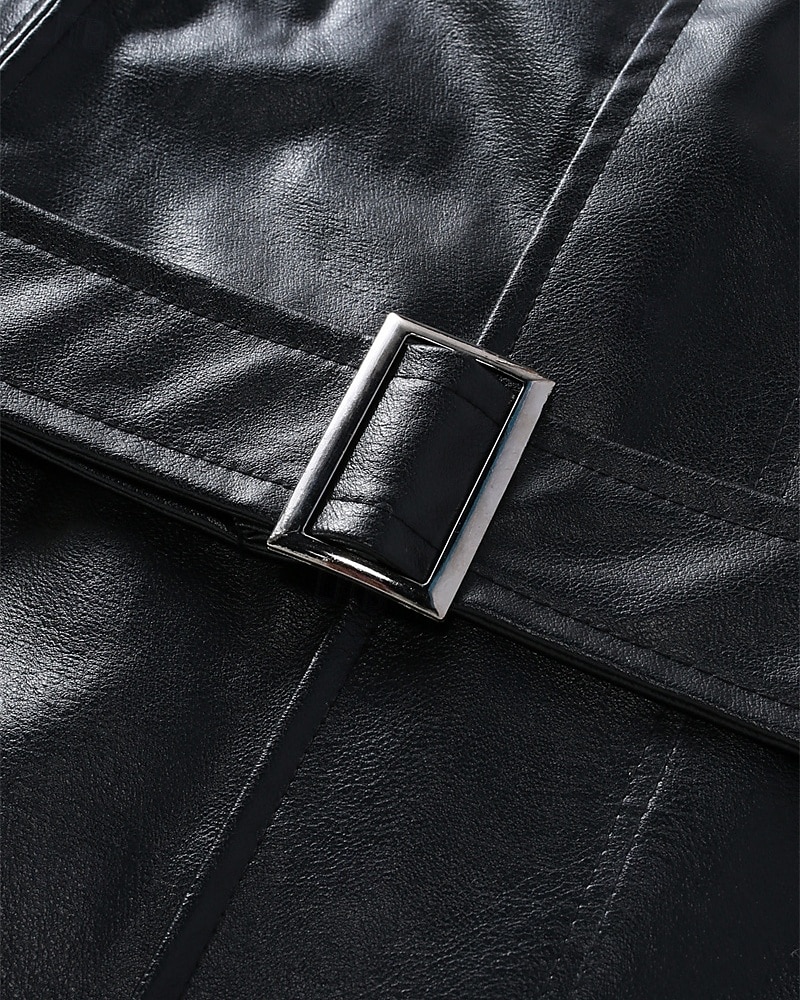 Ανδρικά Jeci Piele Μπουφάν Biker Μπουφάν μοτοσικλέτας Διακοπές Καθημερινά Αντιανεμικό Διατηρείτε Ζεστό Τσέπη Φθινόπωρο Χειμώνας Σκέτο Μοντέρνα Κλασσικό Πέτο Μακρύ Μαύρο Σακάκια 2026 - $102.99 –P7