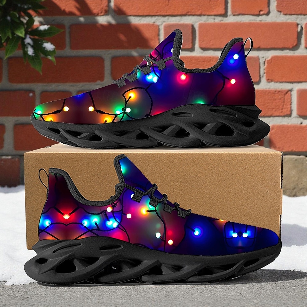Tênis masculino com estampa natalina iluminada - luzes de LED vibrantes, calçado esportivo confortável para as festas de fim de ano, eventos festivos e encontros ao ar livre. de 2026 por $42.99 –P4