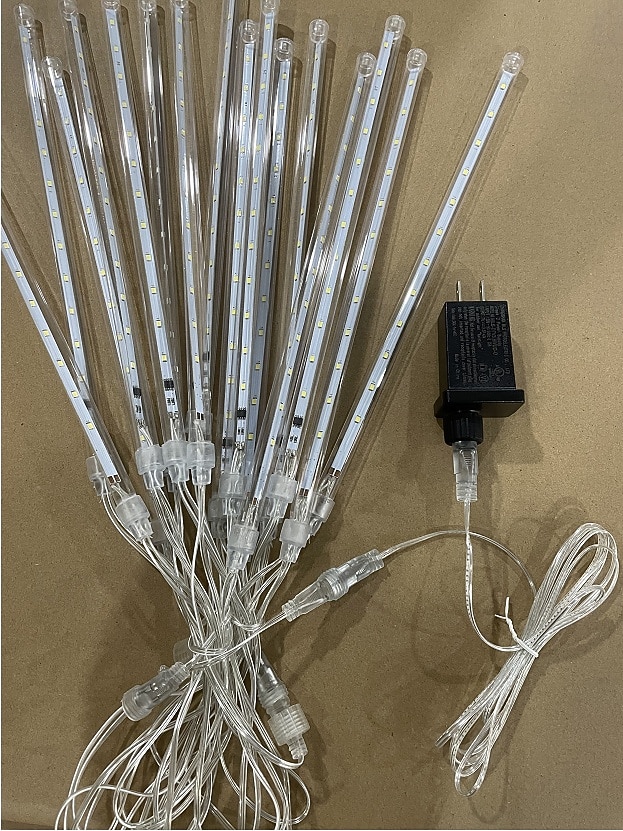 2-in-1 meteoriparven valosarja 30 cm * 16 putkea 384 led-helmeä sisä- ja ulkotiloihin sisäpihalle, puutarhaan, parvekkeelle, kuistille, räystäille, hääjuhla-tunnelmaan, koriste-valosarja matalajännitteiseen turvalliseen pistorasiaan 2026 - $30.99 –P1