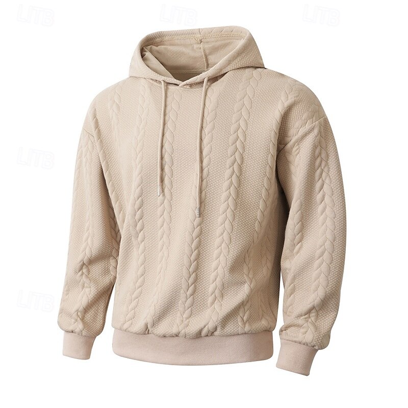 Men's Hoodie Tracksuit Hoodie & Pants Outfit Set Hoodies Set Hoodie Outdoor Daily Sports Jacquard Drawstring Pocket Plain Black Orange Khaki Polyester Activewear Fashion Streetwear Spring 2026 - $53.99 –P9