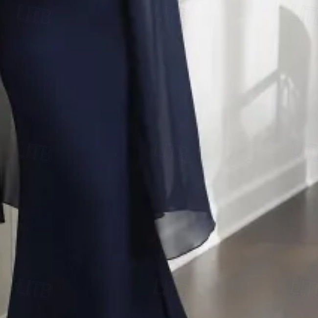 Mermaid Trumpet Sweep Brush Train Wedding Guest Dress Formal Dresses Evening Gown Mother of the Bride Dress Sleeveless Crew Neck Elegant Formal Chiffon Stretch Satin with Beading 2026 - $172.99 –P2