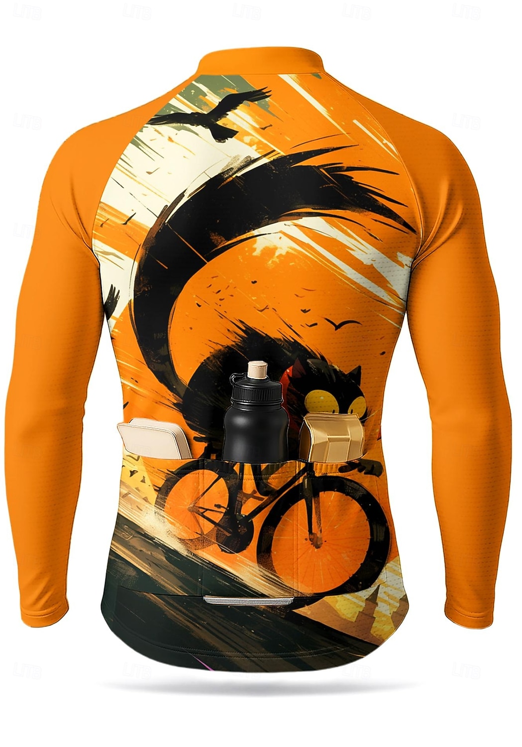 Homens Camisa para Ciclismo Jersey em declive Gato Personagem Cor de contraste Manga Longa Moto Camiseta Camisa / Roupas Para Esporte Roupas de Compressão com 3 bolsos traseiros Ciclismo de Montanha de 2026 por $32.99 –P2