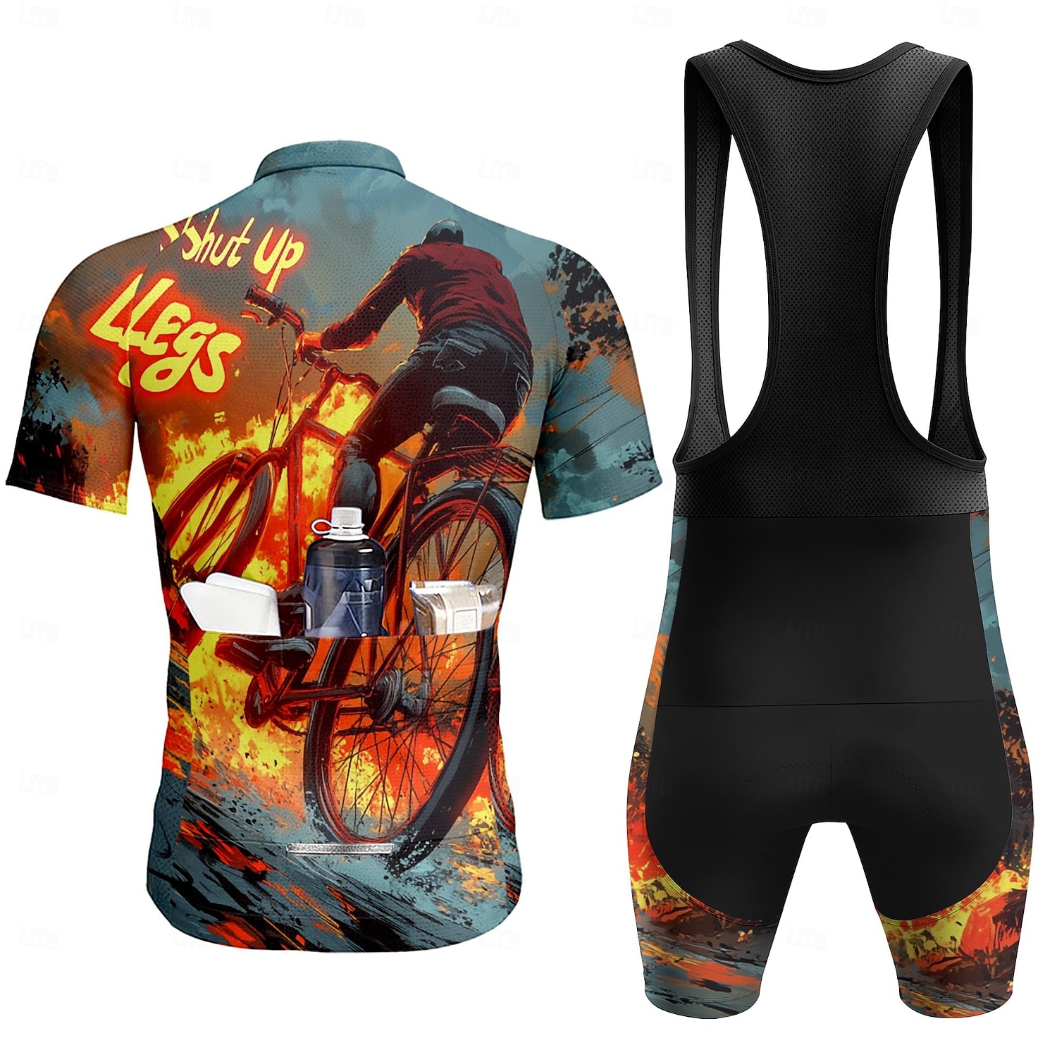 Ανδρικά Φανέλα ποδηλασίας Αθλητική φανέλα και σορτς ποδηλασίας Κοντομάνικο Ποδηλασία Βουνού Ποδηλασία Δρόμου Καλοκαίρι Άνοιξη Θαλασσί Ρουμπίνι Βυσσινί Κινούμενα σχέδια Πεπαλαιωμένο Ποδήλατο 2026 - $49.99 –P2