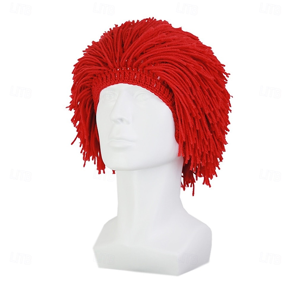 Карнавальный парик 2026 Красный Черный Белый Прямой Короткие Синтетический фестивальный парик Вторник на масляной неделе Парад Волосы для косплей-костюма для Мужчины 2026 - $11.99 –P1