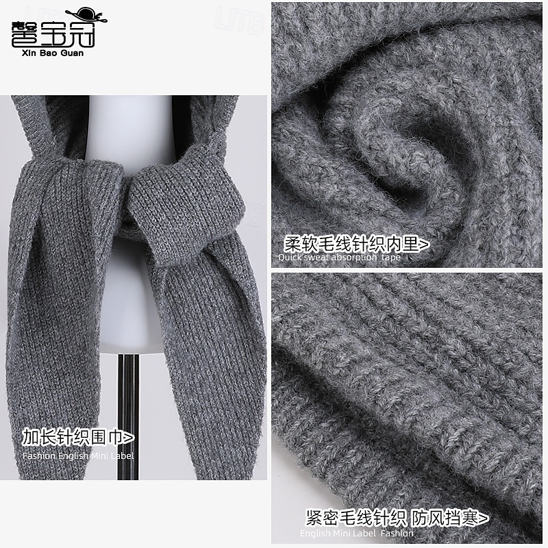 talvipipo kaulurilla, neulottu pipo miehille ja naisille, kylmän sään fleecevuorilla varustettu kasvonaamio, korvasuojaimet, hiihtopipo ulkokäyttöön, lämmin 2026 - $17.99 –P5