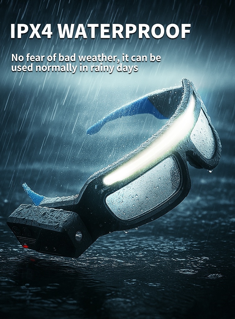 LED-koplampbril - USB-C-oplaadbaar IPX4-waterbestendig Bewegingssensoractivering 3 verlichtingsmodi Verstelbare pootjes Geschikt voor hardlopen, fietsen en buitenactiviteiten 2026 - $31.99 –P9